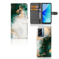 Bookcase voor OPPO A77 5G | A57 5G Marmer Groen - thumbnail
