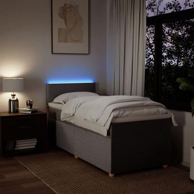 Boxspring met matras stof taupe 90x200 cm - thumbnail