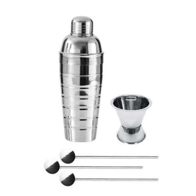 Cocktailtrio: shaker, maatbeker en 3 roestvrijstalen cocktaillepels - FACKELMANN - Barconcept