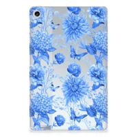 Siliconen Hoesje voor Lenovo Tab M10 Plus (3e generatie) Flowers Blue - thumbnail