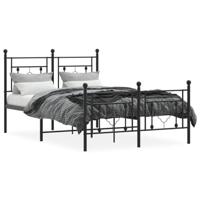 Bedframe met hoofd- en voeteneinde metaal zwart 120x190 cm - thumbnail