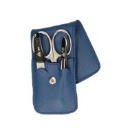 Erbe Solingen 3-delige manicure etui met drukknoopsluiting donkerblauw (erbe9071) - thumbnail
