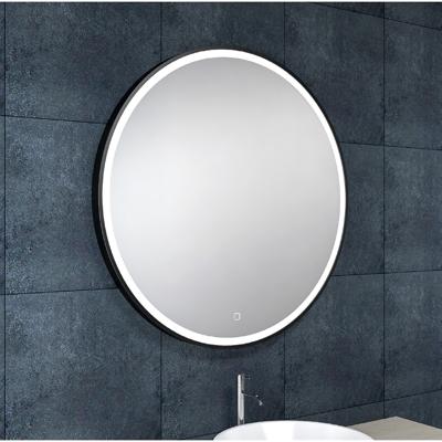Maro spiegel rond met LED, dimbaar en spiegelverwarming 100 cm mat zwart Maro spiegel rond met LED, dimbaar en spiegelverwarming 100 cm mat zwart