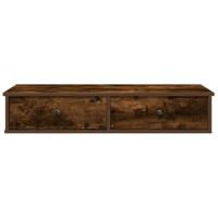 Wandschap met lades 100x37,5x19 cm bewerkt hout gerookt eiken - thumbnail