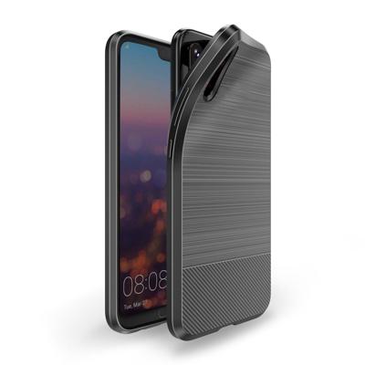 Huawei P20 | TPU Hoesje | Geborsteld Zwart