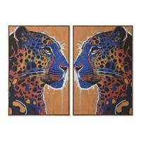 Schilderij Home ESPRIT Luipaard Stads 80 x 4,5 x 120 cm (2 Stuks) - thumbnail