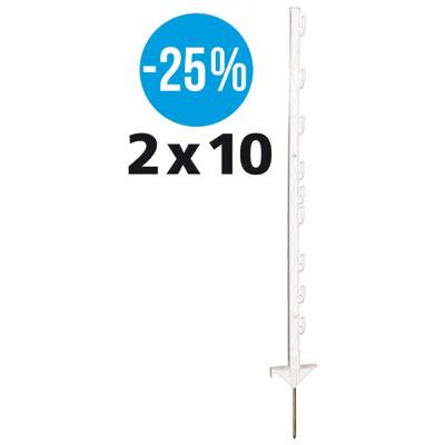 Gallagher Duopack Vario paal wit 1,00m (2x10) - 069330 069330 Gallagher Duopack Vario paal wit 1,00m (2x10) - 069330 069330