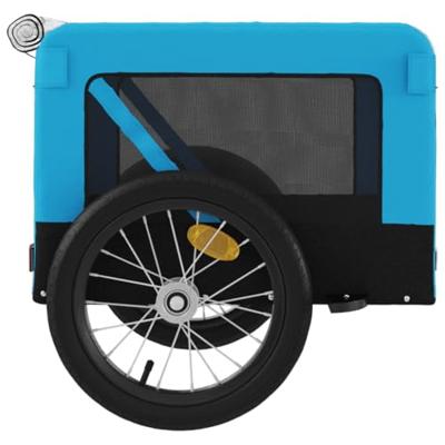 VidaXL Hondenfietstrailer oxford stof en ijzer blauw en zwart - thumbnail