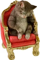 Werner Voss ornament polyresin kat op stoel 13x11.5x20cm multi - thumbnail