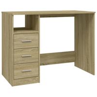 Bureau met lades 102x50x76 cm bewerkt hout sonoma eikenkleurig - thumbnail