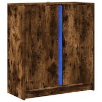 Dressoir met LED 77x34x85 cm bewerkt hout gerookt eikenkleurig - thumbnail