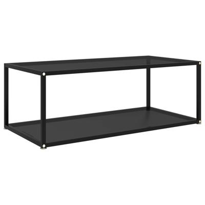 Salontafel 100x50x35 cm gehard glas zwart