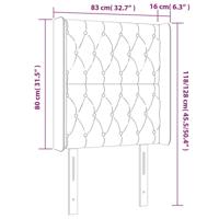 Hoofdbord met randen 83x16x118/128 cm stof crèmekleurig - thumbnail