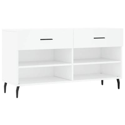 VidaXL Schoenenbank 102x35x55 cm bewerkt hout wit VidaXL Schoenenbank 102x35x55 cm bewerkt hout wit
