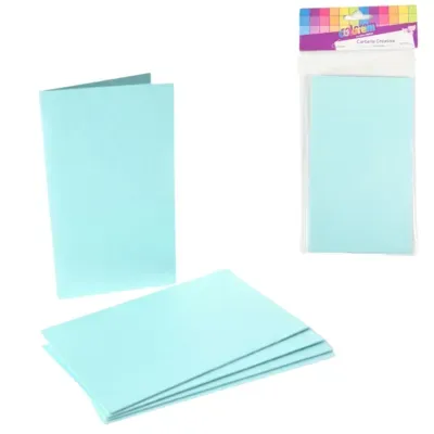 DIY menukaarten karton blauw 10 x 17 cm 5 stuks | 24 stuks