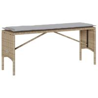 3-delige Tuinset met kussens poly rattan beige - thumbnail