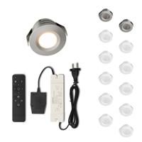 Set LED-inbouwspot met afstandsbediening Valdeno zilver 3W dimbaar 1-12 stuks - thumbnail