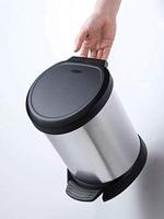Curver pedaalemmer decobin ovaal 5l zilver - thumbnail
