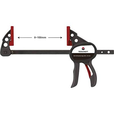TOOLCRAFT 1669393 Set van 2 mini-eenhandklemmen 100 x 35 mm Spanbreedte (max.):100 mm Afmeting, lengte: 191 mm Afm. werkbereik:35 mm TOOLCRAFT 1669393 Set van 2 mini-eenhandklemmen 100 x 35 mm Spanbreedte (max.):100 mm Afmeting, lengte: 191 mm Afm. werkbereik:35 mm
