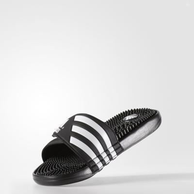 Adidas Adissage Slipper zwart wit Adidas Adissage Slipper zwart wit
