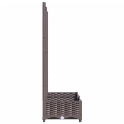 VidaXL Plantenbak met latwerk 80x40x121,5 cm polypropeen bruin