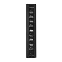 LogiLink UA0096 USB 2.0-hub 10 poorten Zwart - thumbnail