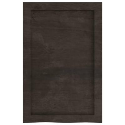 Wandschap 40x60x(2-6)cm behandeld massief eikenhout donkerbruin