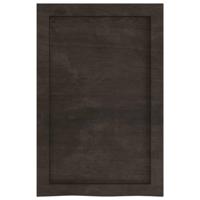 Wandschap 40x60x(2-6)cm behandeld massief eikenhout donkerbruin - thumbnail