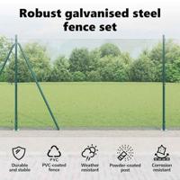 VidaXL Afrasteringspaal groen 10 x 1,6 m (12 x 12 mm gaas) - thumbnail