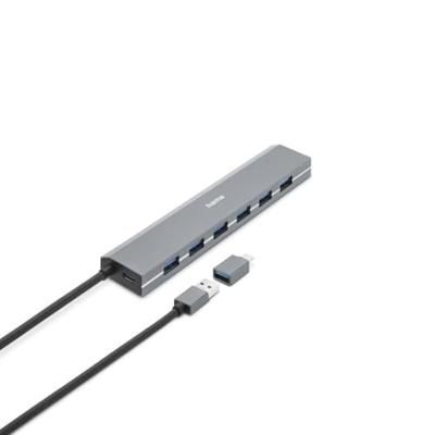 Hama USB 3.2 Gen 1-hub 7 poorten Met USB-C stekker Grijs