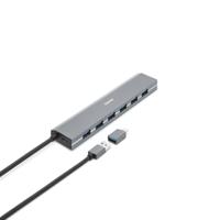 Hama USB 3.2 Gen 1-hub 7 poorten Met USB-C stekker Grijs - thumbnail