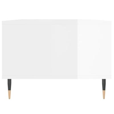 Salontafel 90x50x36,5 cm bewerkt hout hoogglans wit