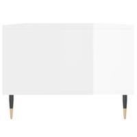 Salontafel 90x50x36,5 cm bewerkt hout hoogglans wit - thumbnail