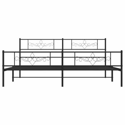 Bedframe met hoofd- en voeteneinde metaal zwart 193x203 cm Bedframe met hoofd- en voeteneinde metaal zwart 193x203 cm