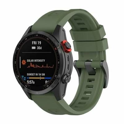 By Qubix - Siliconen sportbandje - Leger groen - Compatible met Garmin Instinct 3 / Instinct E - 45mm - Compatible Garmin bandje - Bandbreedte: 22mm