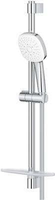 GROHE Tempesta 110 Cube Glijstangset - 60cm - vierkante handdouche - 3 straalsoorten - gladde doucheslang - met zeephouder - chroom 27576003 GROHE Tempesta 110 Cube Glijstangset - 60cm - vierkante handdouche - 3 straalsoorten - gladde doucheslang - met zeephouder - chroom 27576003