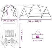 Tunneltent 8-persoons waterdicht groen - thumbnail
