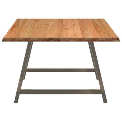 Eettafel met natuurlijke rand 180x120x74 cm massief eikenhout