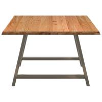 Eettafel met natuurlijke rand 180x120x74 cm massief eikenhout - thumbnail