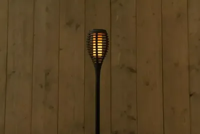 Anna's Collection Solar fakkel met vlameffect zwart 10 x 61 cm