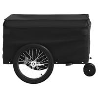 VidaXL Fietstrailer 30 kg ijzer zwart - thumbnail