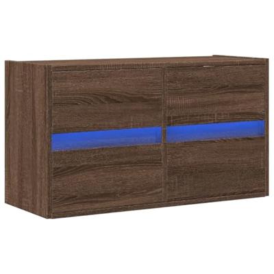 Tv-wandmeubel met LED-verlichting 80x31x45 cm bruin eikenkleur