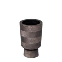 PTMD Bloempot Erga - 19x19x30 cm - Aluminium - Zwart - thumbnail