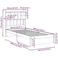 Bed met boekenkast zonder matras grenenhout wit 90x190 cm - thumbnail