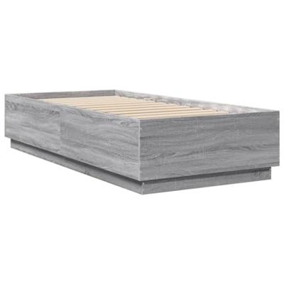 Bedframe bewerkt hout grijs sonoma eikenkleurig 90x200 cm