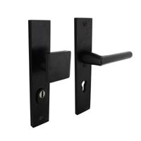 Intersteel Veiligheidsbeslag kerntrekbeveiliging skg3 profielcilinder 55 mm rechthoekig voordeurbeslag zwart - thumbnail