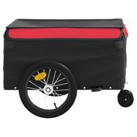 Fietstrailer 45 kg ijzer zwart en rood - thumbnail