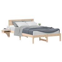 Bedframe met nachttafels Bruin 140 x 200 cm Massief grenenhout - thumbnail