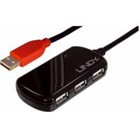 USB-HUB LINDY 42783 12 m Zwart - thumbnail