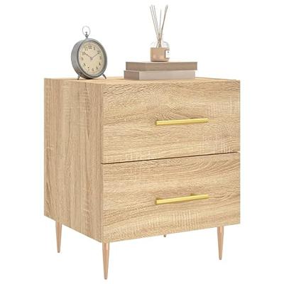 Nachtkastjes 2 st 40x35x47,5 cm bewerkt hout sonoma eikenkleur